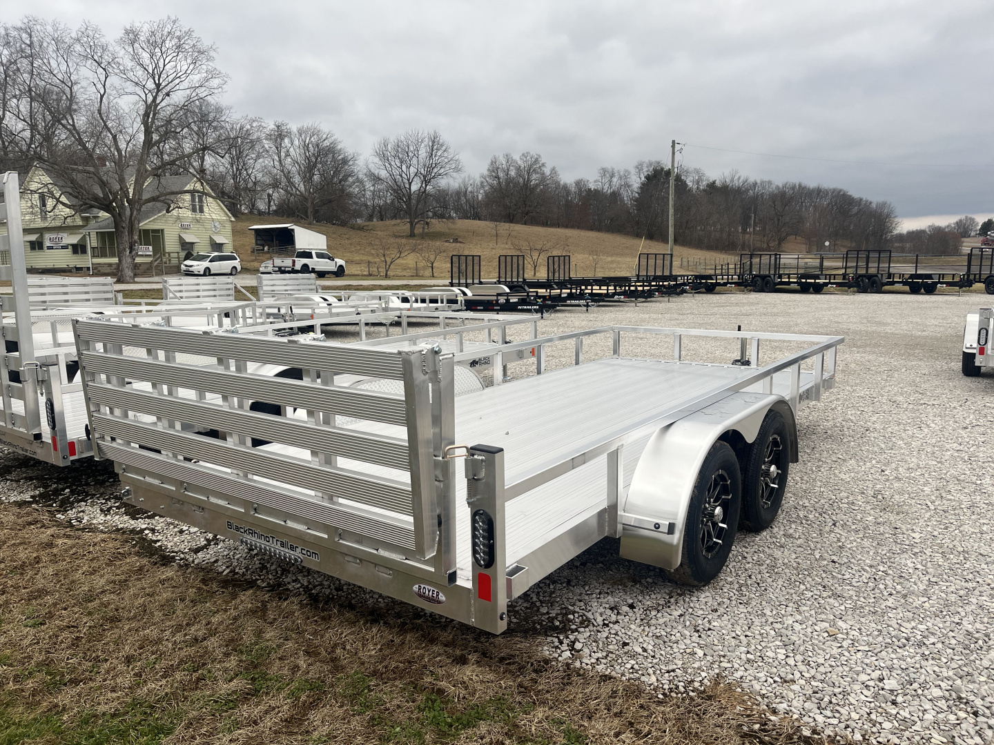 New 2026 Black Rhino 7K 7'x16' Tandem Axle w/ Bifold Gate Aluminum Utility Trailer