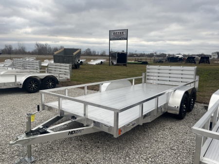 New 2026 Black Rhino 7K 7'x16' Tandem Axle w/ Bifold Gate Aluminum Utility Trailer