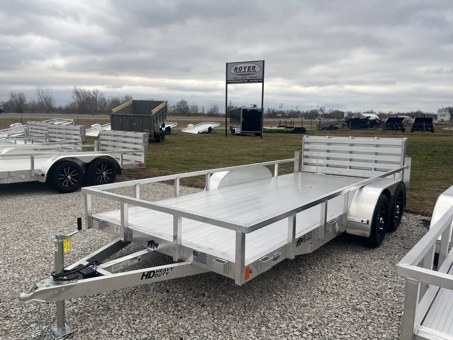 New 2026 Black Rhino 7K 7'x16' Tandem Axle w/ Bifold Gate Aluminum Utility Trailer