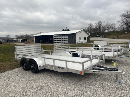 New 2026 Black Rhino 7K 7'x16' Tandem Axle w/ Bifold Gate Aluminum Utility Trailer