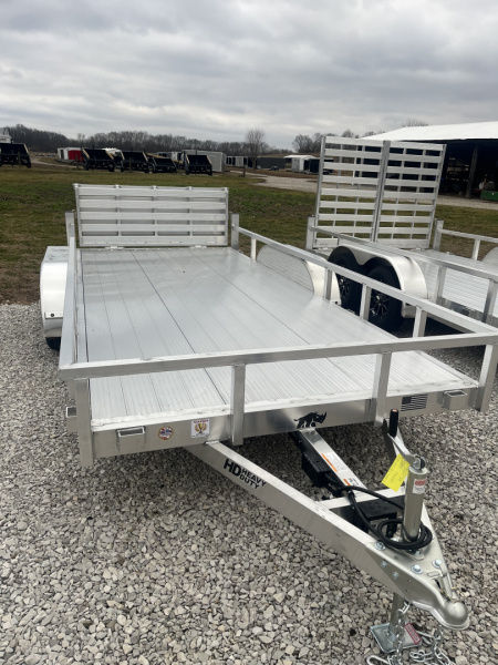 New 2026 Black Rhino 7K 7'x16' Tandem Axle w/ Bifold Gate Aluminum Utility Trailer