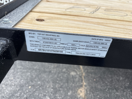 New 2026 Top Hat DSA Utility Trailer