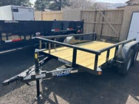 New 2026 Top Hat Trailers 5x10 Tandem Flatbed Utility Trailer Water hauler
