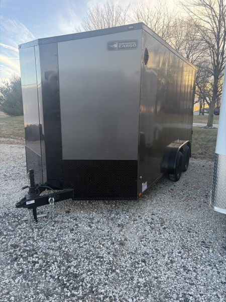 New 2026 Continental Cargo VHW714TA2-24 Cargo / Enclosed Trailer 7X14 TA RAMP DOOR (GVW:7000) CHARCOAL