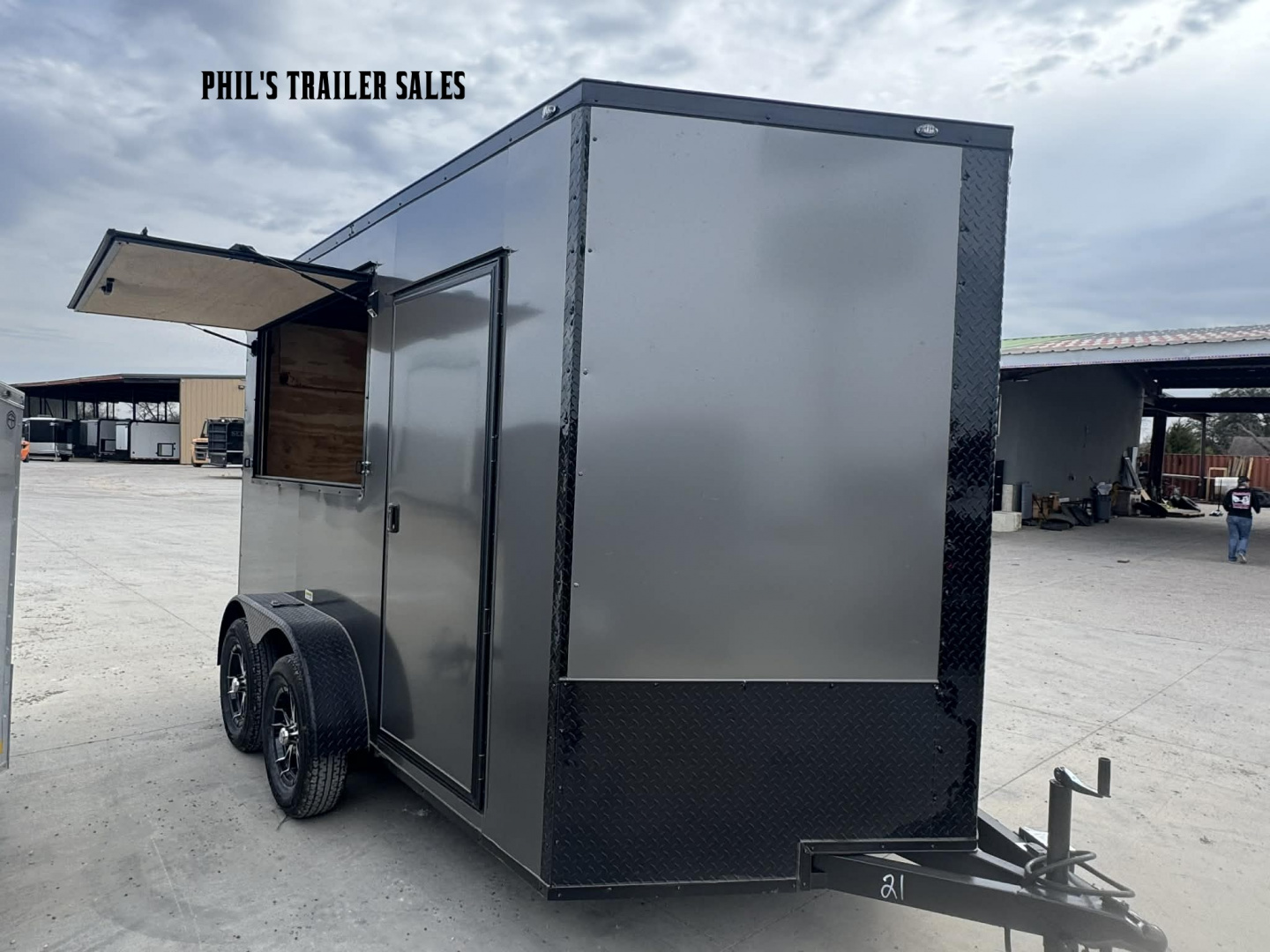 New 7X12 ENCLOSED TRAILER CONCESSION DOOR VENDING TRAILER Cargo / Enclosed Trailer
