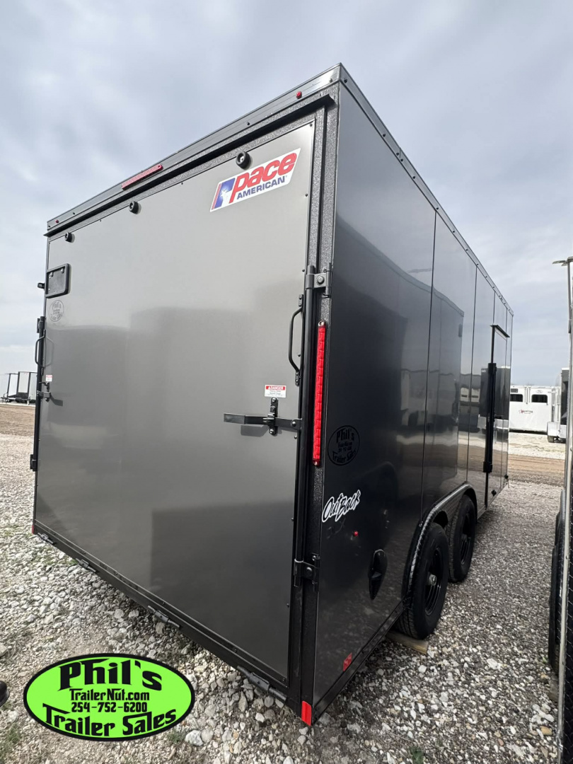 New Pace American 8.5X16 SCREWLESS EXTERIOR BLACKOUT Cargo / Enclosed Trailer
