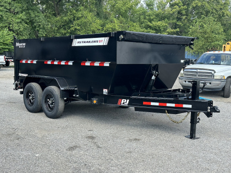 New 2026 PJ Trailers 83" x 14' Low-Pro High Side Telescopic (DT1) 14K GVWR Dump Trailer