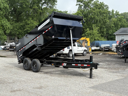 New 2026 PJ TRAILERS 83  x 14' Low-Pro Telescopic High Side (DT1) 14K GVWR - Hydraulic Jack Dump Trailer