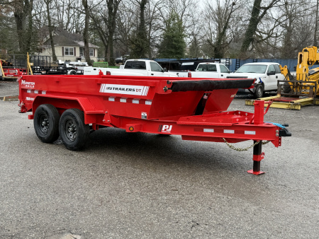 New 2026 PJ Trailers 83" x 14' Low-Pro Telescopic (DT1) 14K GVWR Dump Trailer
