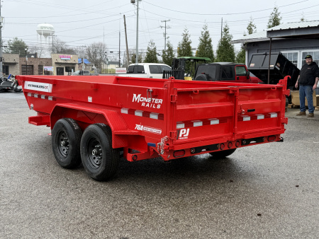 New 2026 PJ Trailers 83" x 14' Low-Pro Telescopic (DT1) 14K GVWR Dump Trailer