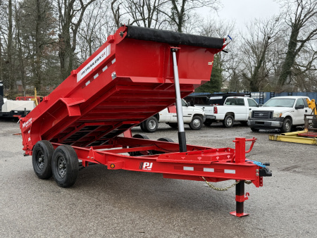 New 2026 PJ Trailers 83  x 14' Low-Pro Telescopic (DT1) 14K GVWR Dump Trailer