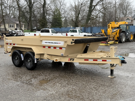 New 2026 PJ Trailers 83" x 14' Low-Pro Telescopic (DT1) 14K GVWR Dump Trailer