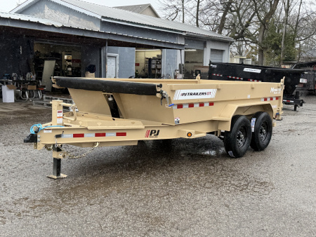 New 2026 PJ Trailers 83" x 14' Low-Pro Telescopic (DT1) 14K GVWR Dump Trailer
