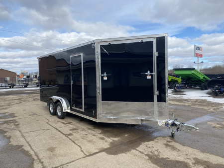 New 2026 Lightning Trailers 7.5x23 Aluminum 3-Place W/7Ft Height, Radar Pkg, & Rear Spoiler Snowmobile Trailer