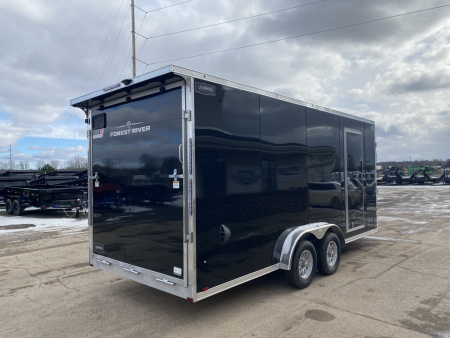 New 2026 Lightning Trailers 7.5x23 Aluminum 3-Place W/7Ft Height, Radar Pkg, & Rear Spoiler Snowmobile Trailer