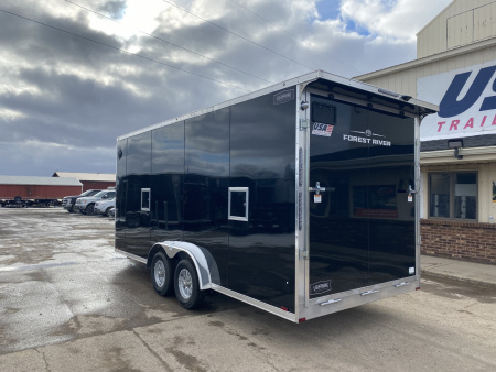 New 2026 Lightning Trailers 7.5x23 Aluminum 3-Place W/7Ft Height, Radar Pkg, & Rear Spoiler Snowmobile Trailer