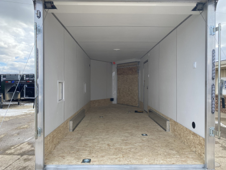 New 2026 Lightning Trailers 7.5x23 Aluminum 3-Place W/7Ft Height, Radar Pkg, & Rear Spoiler Snowmobile Trailer