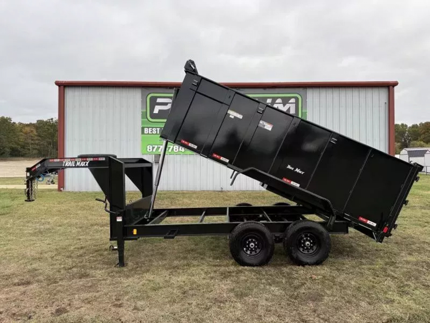New 2025 Trail Maxx 83X14 HIGH SIDE TELESCOPIC 14K GVWR GOOSENECK Dump Trailer