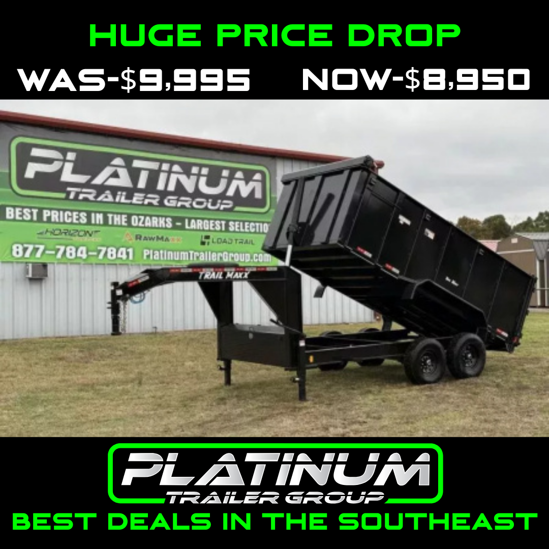 New 2025 Trail Maxx 83X14 HIGH SIDE TELESCOPIC 14K GVWR GOOSENECK Dump Trailer