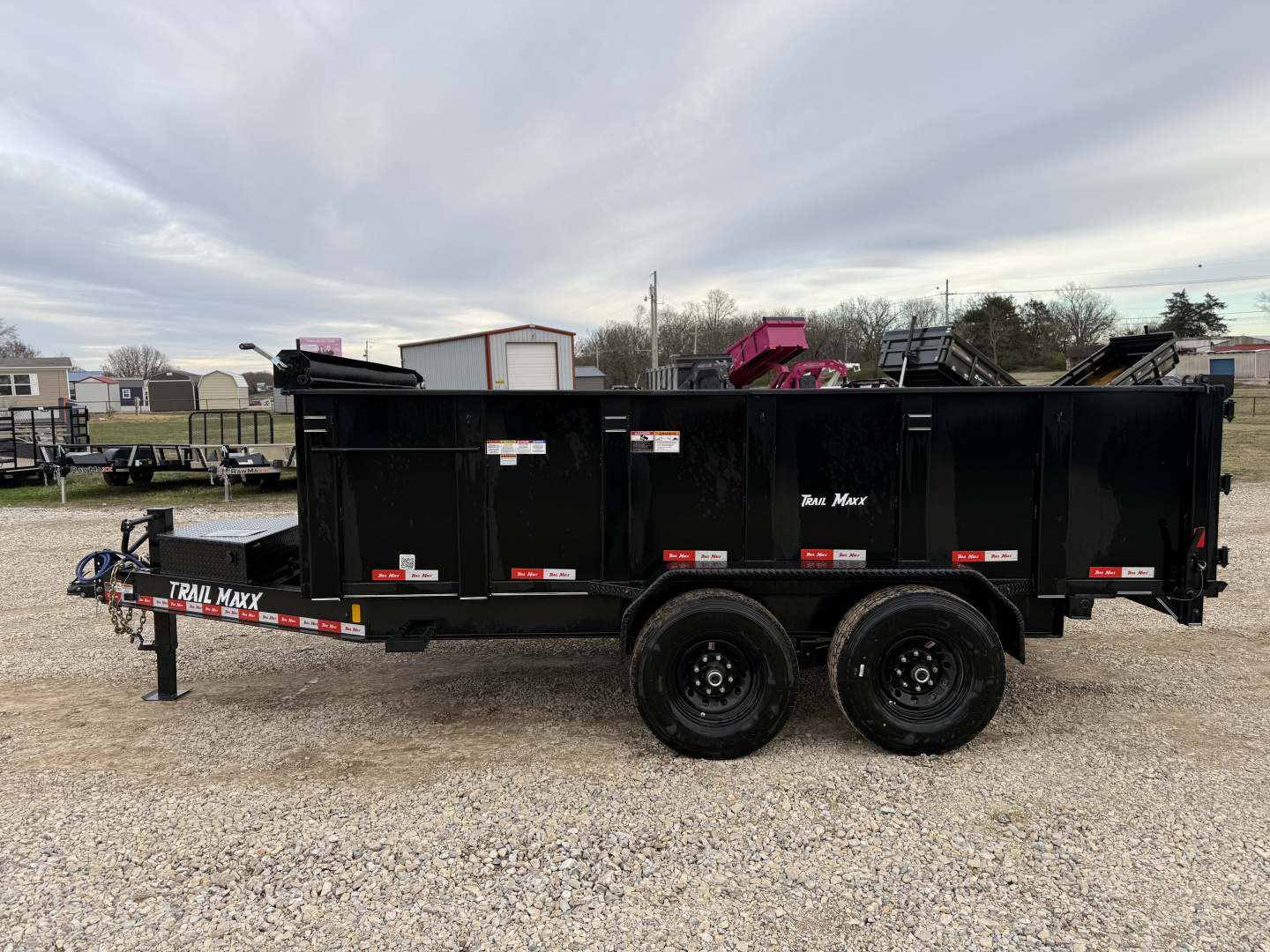 New 2025 Trail Maxx 83x14 HIGH SIDE TELESCOPIC 14K GVWR Dump Trailer