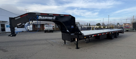 New EQUIPMENT TRAILER 2026 Diamond C FMAX210 25000 GVRW 25' X 102" FLATBED GOOSENECK ONYX BLACK