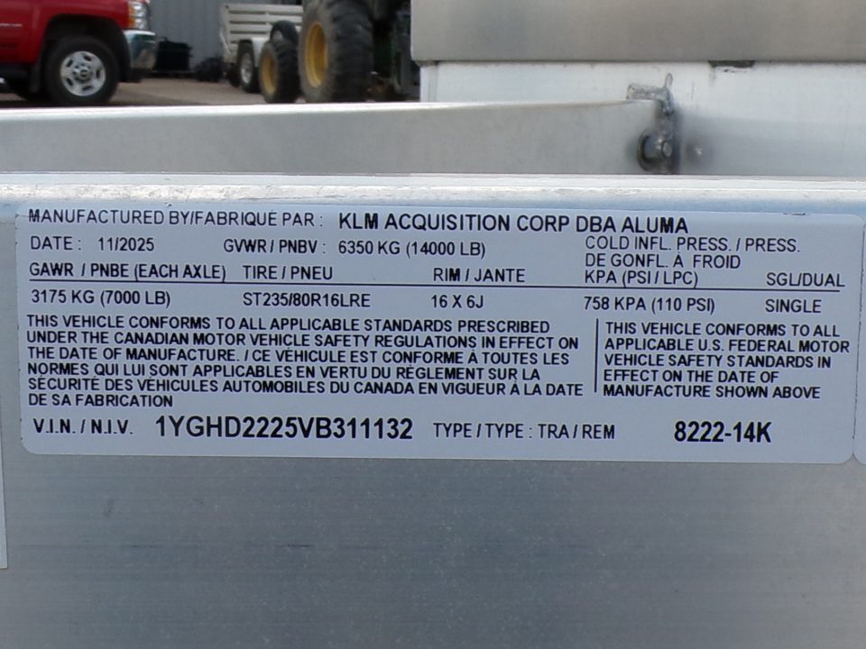 New 2027 Aluma 8222-14K Equipment Trailer