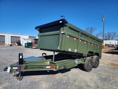 New 2026 Load Trail 7X14 14K Low Pro w/ 4' Sides & Hydraulic Jack Dump Trailer