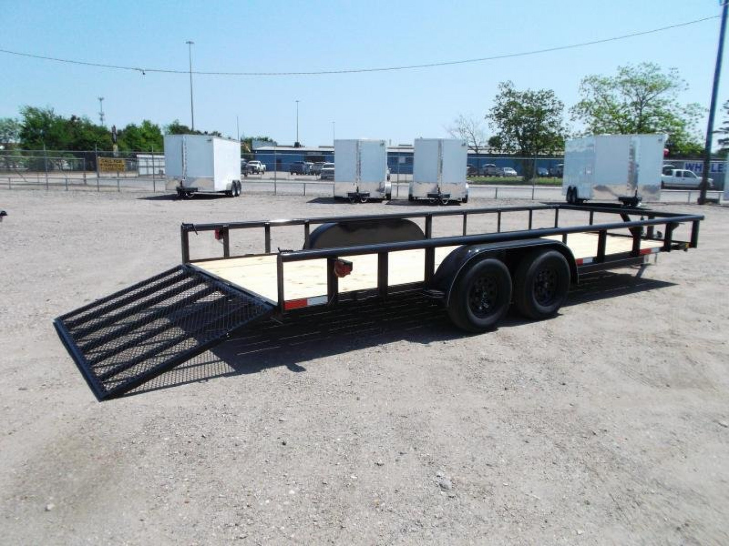 New 2026 J&C Trailers 83x20 Utility Trailer / Lowboy Trailer / 4ft Ramp Gate / Electric Brakes / Pipetop
