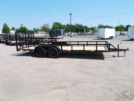 New 2026 J&C Trailers 83x20 Utility Trailer / Lowboy Trailer / 4ft Ramp Gate / Electric Brakes / Pipetop