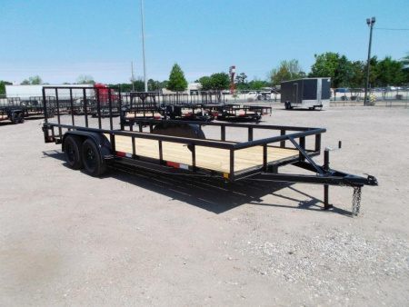 New 2026 J&C Trailers 83x20 Utility Trailer / Lowboy Trailer / 4ft Ramp Gate / Electric Brakes / Pipetop
