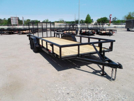 New 2026 J&C Trailers 83x20 Utility Trailer / Lowboy Trailer / 4ft Ramp Gate / Electric Brakes / Pipetop
