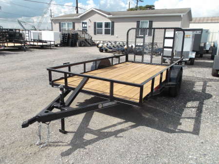 New 2026 J&C Trailers 77x12 SA Utility Trailer / C-Channel Wrap Tongue / 2" Bulldog Coupler / 4ft Ramp Gate