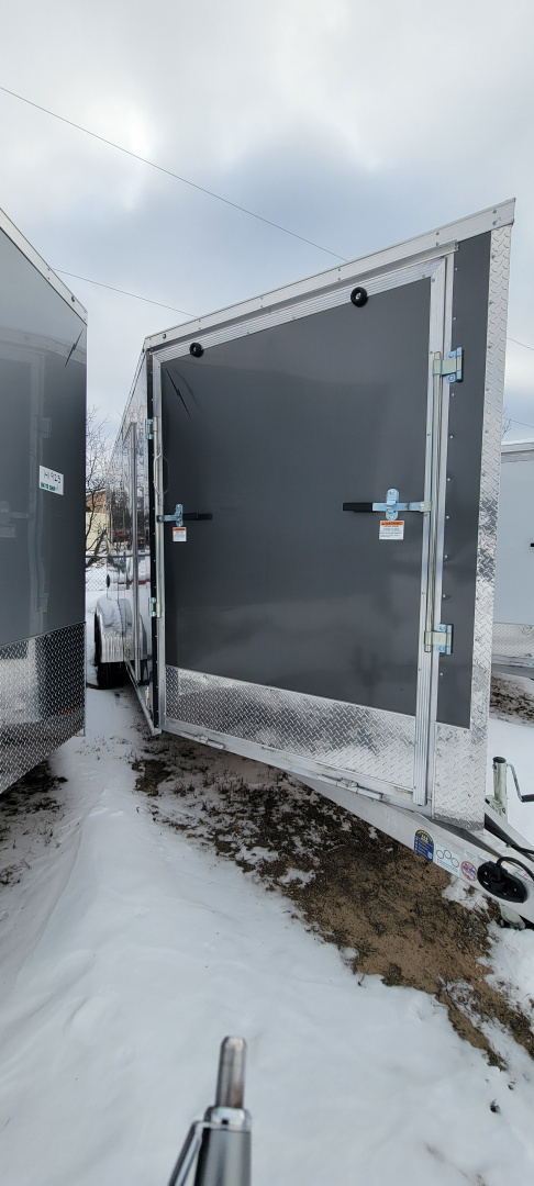 New 2026 Lightning Trailers 7X23 3 PLACE CHARCOAL 7K Snowmobile Trailer