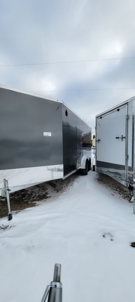 New 2026 Lightning Trailers 7X23 3 PLACE CHARCOAL 7K Snowmobile Trailer