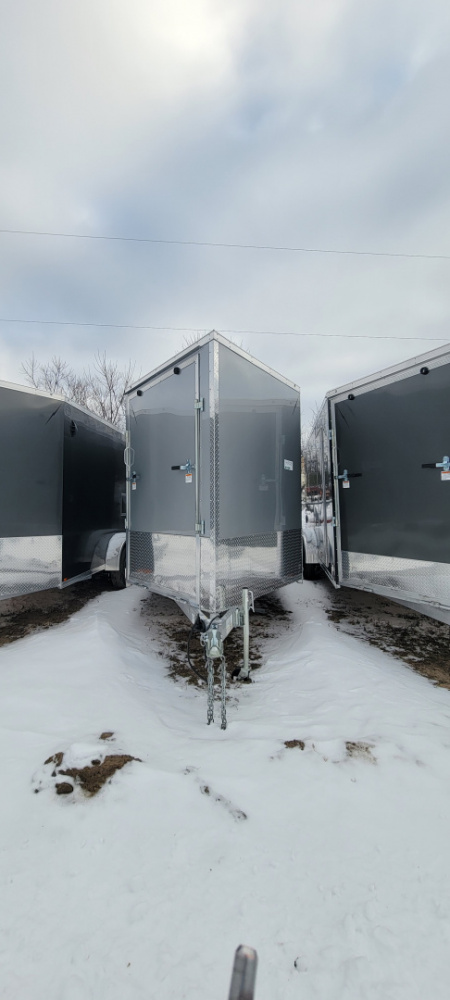 New 2026 Lightning Trailers 7X23 3 PLACE SILVER 7K Snowmobile Trailer