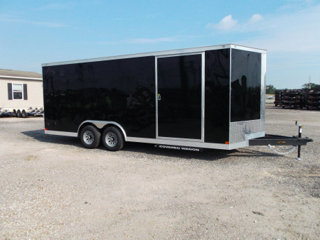 New 2026 Covered Wagon Trailers 8.5x20 Cargo / Enclosed Trailer / Car Hauler / 7ft Interior / 5200# Axles / 48" RV Side Door / 60" Triple Tube Tongue / .030 Black Skin / Extra Wide Ramp