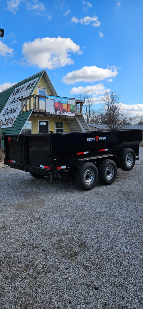New 2026 Texas Pride Trailers 7x14x3 Tandem Axles Dump Trailer-UPGRADES