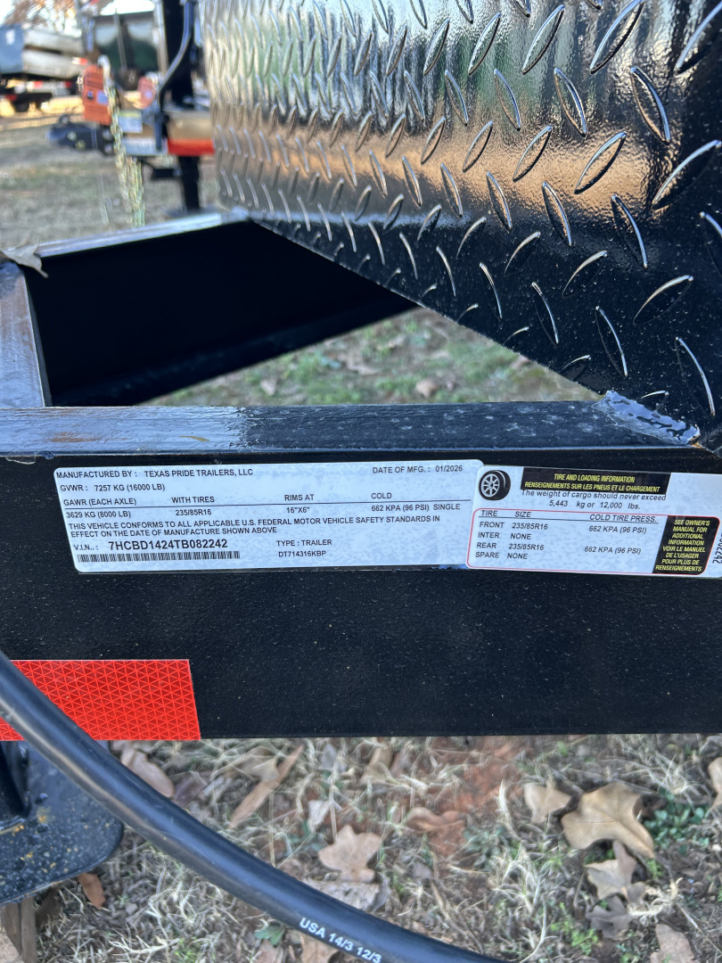 New 2026 Texas Pride Trailers 7x14x3 Tandem Axles Dump Trailer-UPGRADES