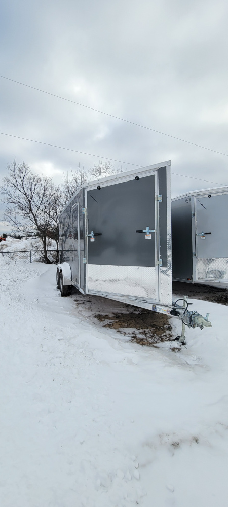 New 2026 Lightning Trailers 7X19 CHARCOAL 7' TALL 7K Snowmobile Trailer