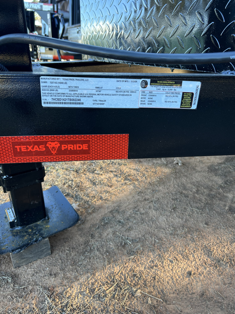New 2026 Texas Pride Trailers 7x14x3 Tandem Axles Dump Trailer - UPGRADES!!