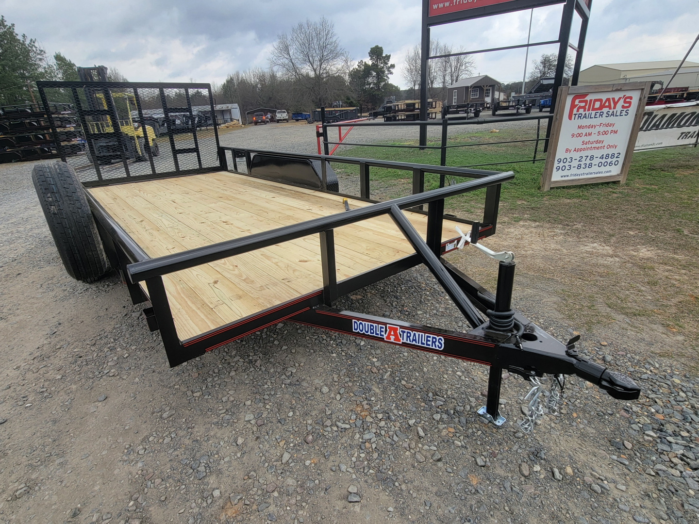 New 2026 Double A 16'x83" Tandem Axle Pipe Top w/ Tailgate Utility Trailer