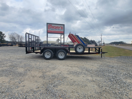 New 2026 Double A 16'x83" Tandem Axle Pipe Top w/ Tailgate Utility Trailer