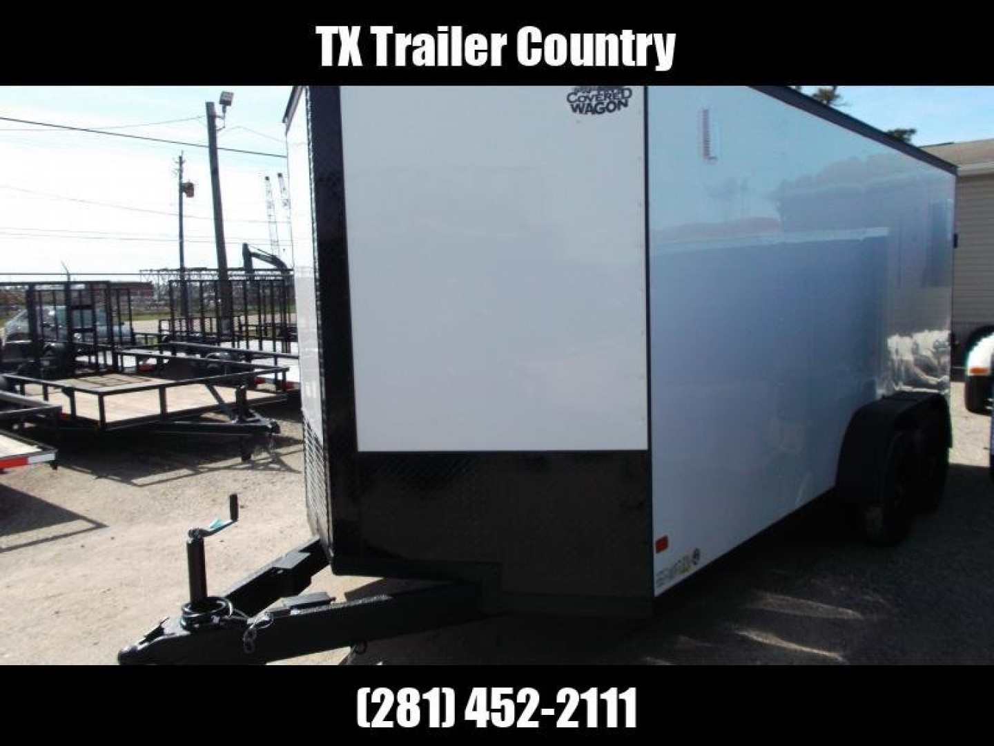 New 2026 Covered Wagon Trailers 7x14 Cargo Trailer / Enclosed Trailer / .080 White Skin / 6'6" Int / Extra Wide Ramp / 48" RV Door / Black Out Package
