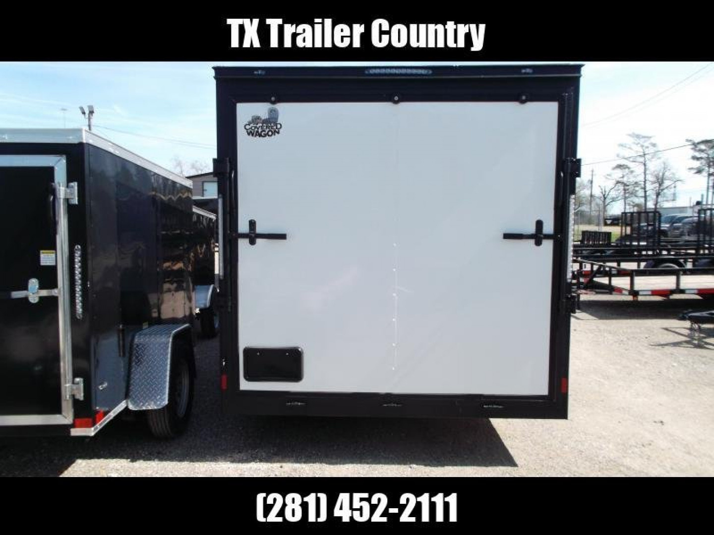 New 2026 Covered Wagon Trailers 7x14 Cargo Trailer / Enclosed Trailer / .080 White Skin / 6'6" Int / Extra Wide Ramp / 48" RV Door / Black Out Package