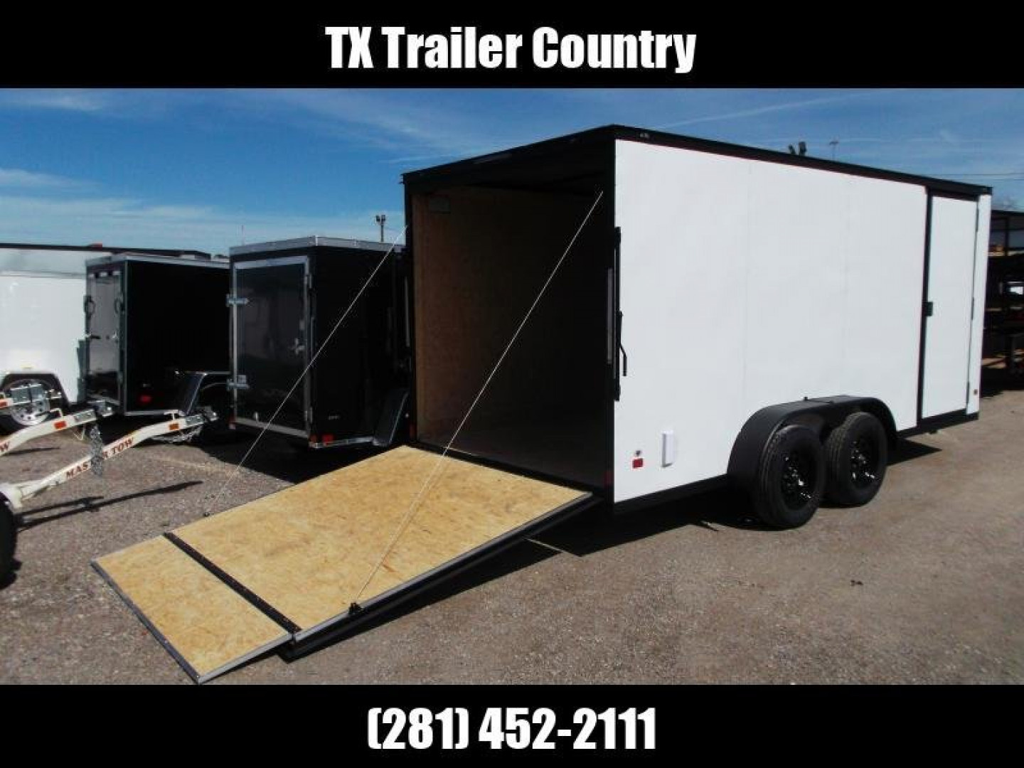 New 2026 Covered Wagon Trailers 7x14 Cargo Trailer / Enclosed Trailer / .080 White Skin / 6'6" Int / Extra Wide Ramp / 48" RV Door / Black Out Package