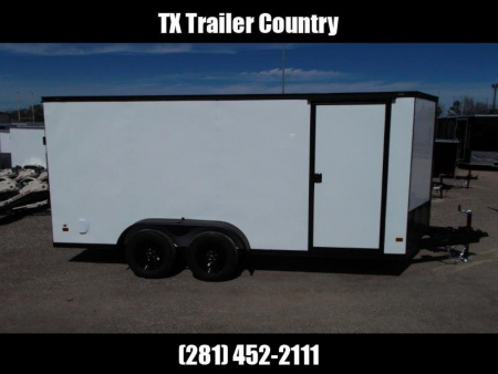 New 2026 Covered Wagon Trailers 7x14 Cargo Trailer / Enclosed Trailer / .080 White Skin / 6'6" Int / Extra Wide Ramp / 48" RV Door / Black Out Package