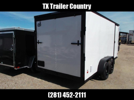 New 2026 Covered Wagon Trailers 7x14 Cargo Trailer / Enclosed Trailer / .080 White Skin / 6'6" Int / Extra Wide Ramp / 48" RV Door / Black Out Package