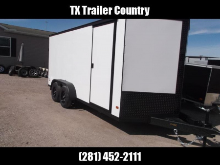 New 2026 Covered Wagon Trailers 7x14 Cargo Trailer / Enclosed Trailer / .080 White Skin / 6'6" Int / Extra Wide Ramp / 48" RV Door / Black Out Package
