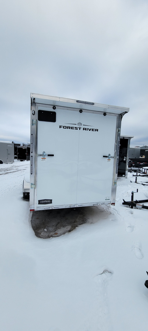 New 2026 Lightning Trailers 7X23 3 PLACE WHITE 7K Snowmobile Trailer