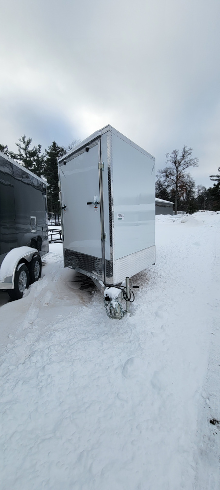 New 2026 Lightning Trailers 7X23 3 PLACE WHITE 7K Snowmobile Trailer